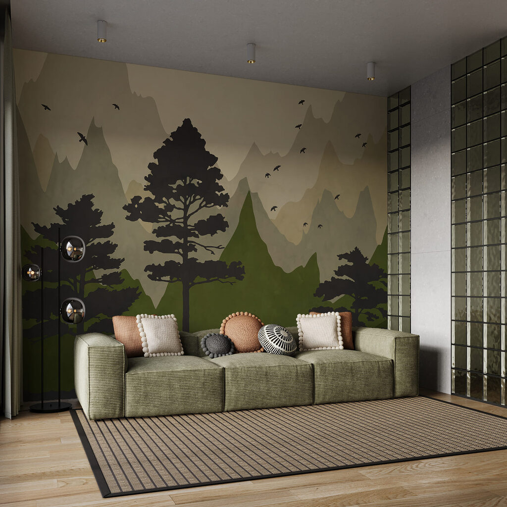 Kiefern vor bunten Bergen — Interieur 2