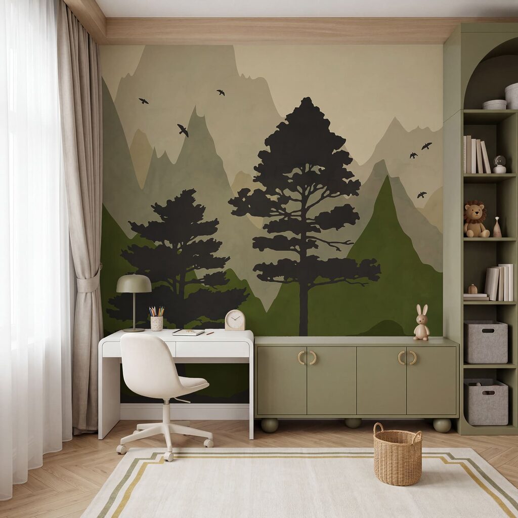 Kiefern vor bunten Bergen — Interieur 3
