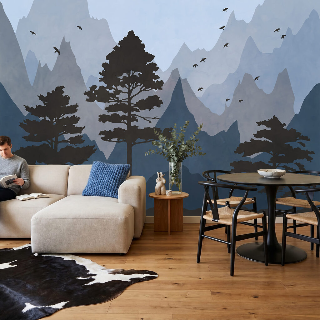 Kiefern vor bunten Bergen — Interieur 2
