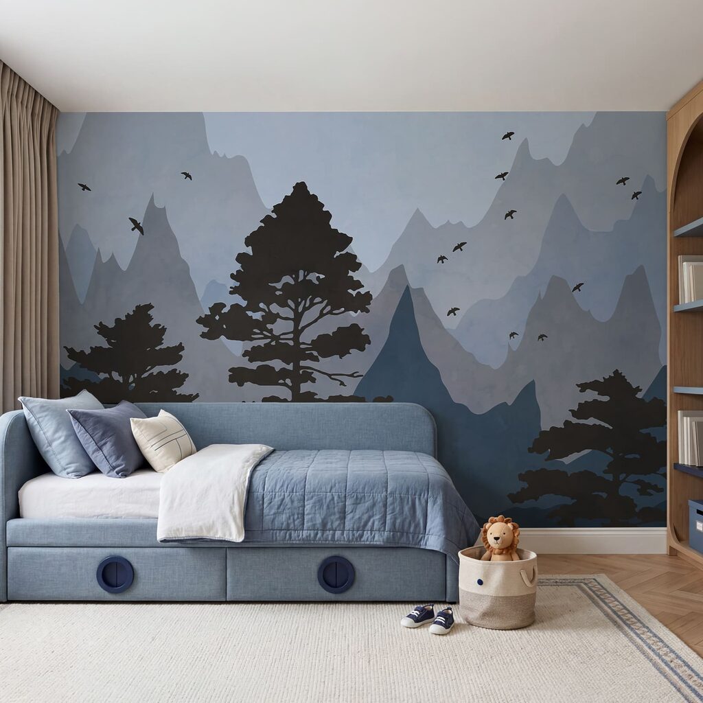 Kiefern vor bunten Bergen — Interieur 3