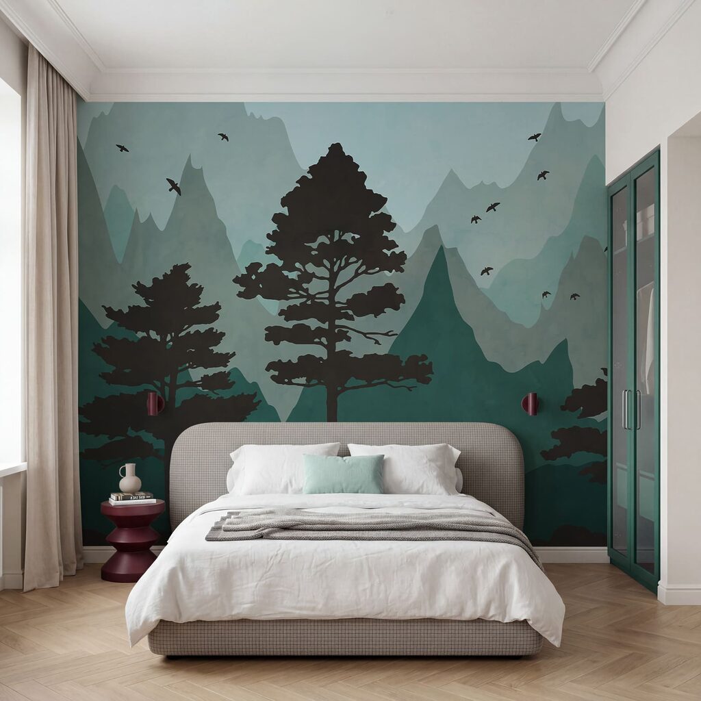 Kiefern vor bunten Bergen — Interieur 1