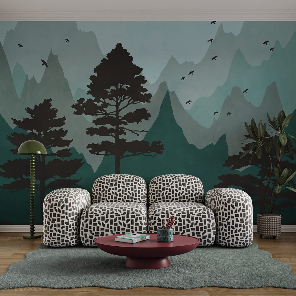 Kiefern vor bunten Bergen — Interieur 2