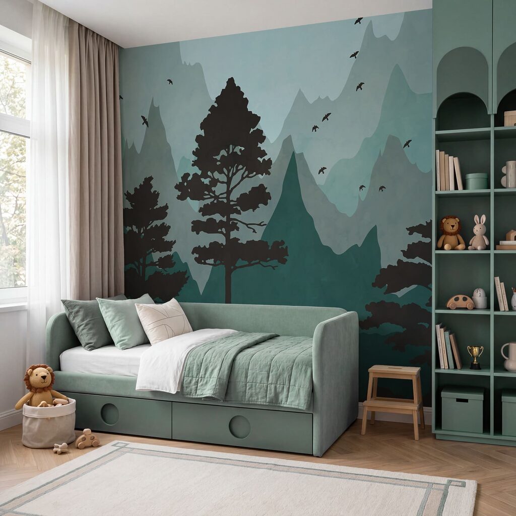 Kiefern vor bunten Bergen — Interieur 3