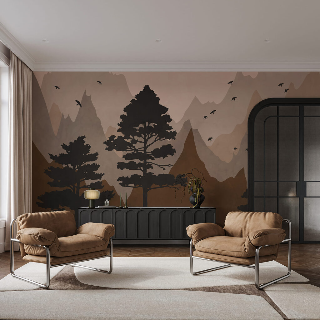 Kiefern vor bunten Bergen — Interieur 1