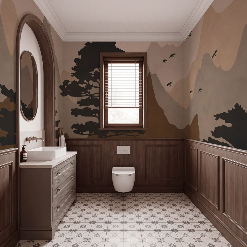 Kiefern vor bunten Bergen — Interieur 3