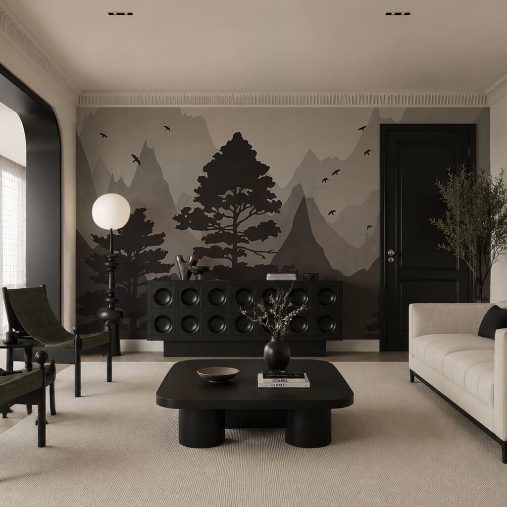Kiefern vor bunten Bergen — Interieur 2
