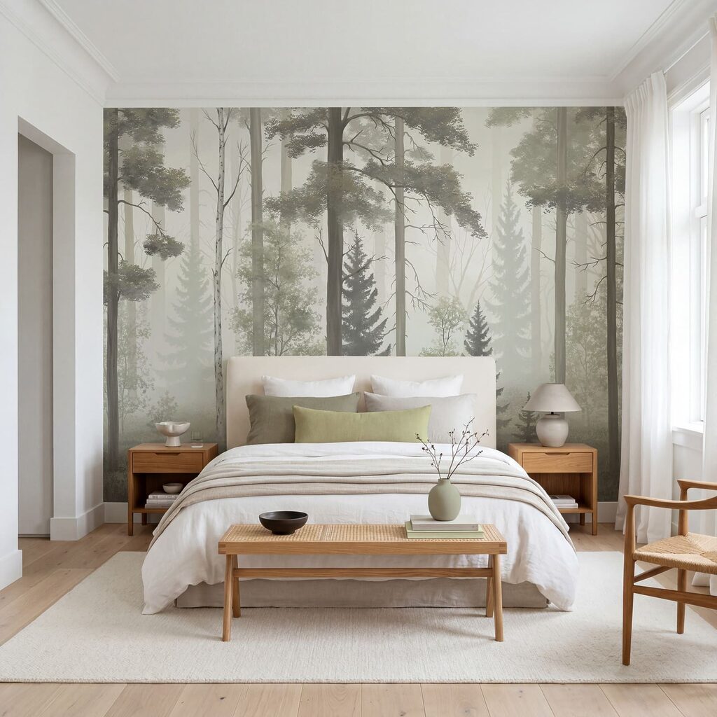 Hohe Stämme im Waldnebel — Interieur 2