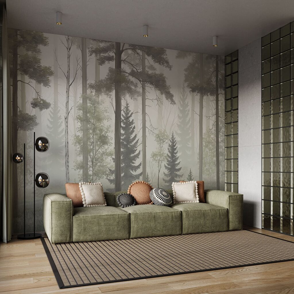 Hohe Stämme im Waldnebel — Interieur 1