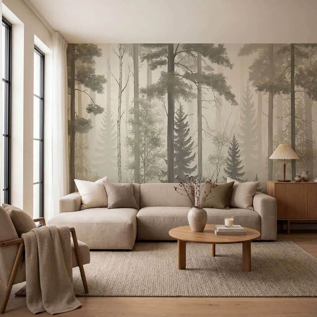 Hohe Stämme im Waldnebel — Interieur 4