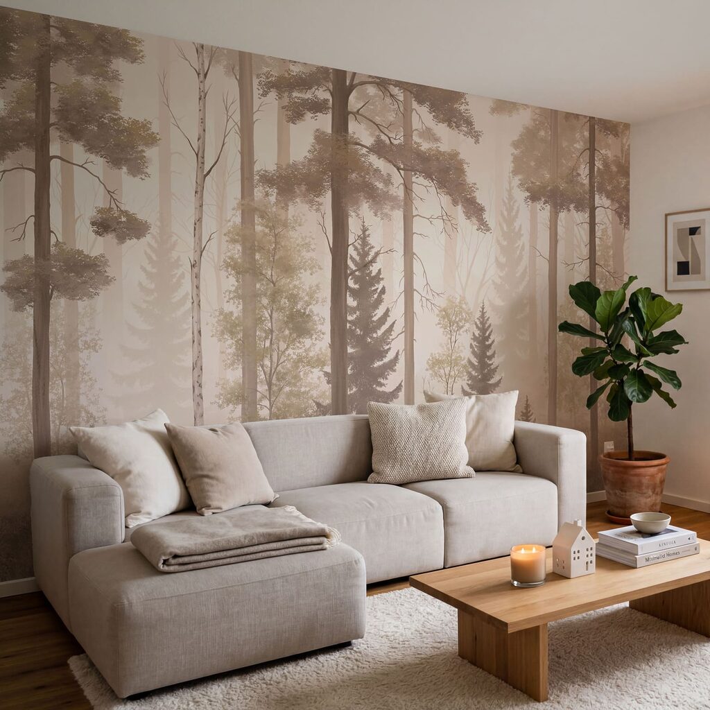 Hohe Stämme im Waldnebel — Interieur 2