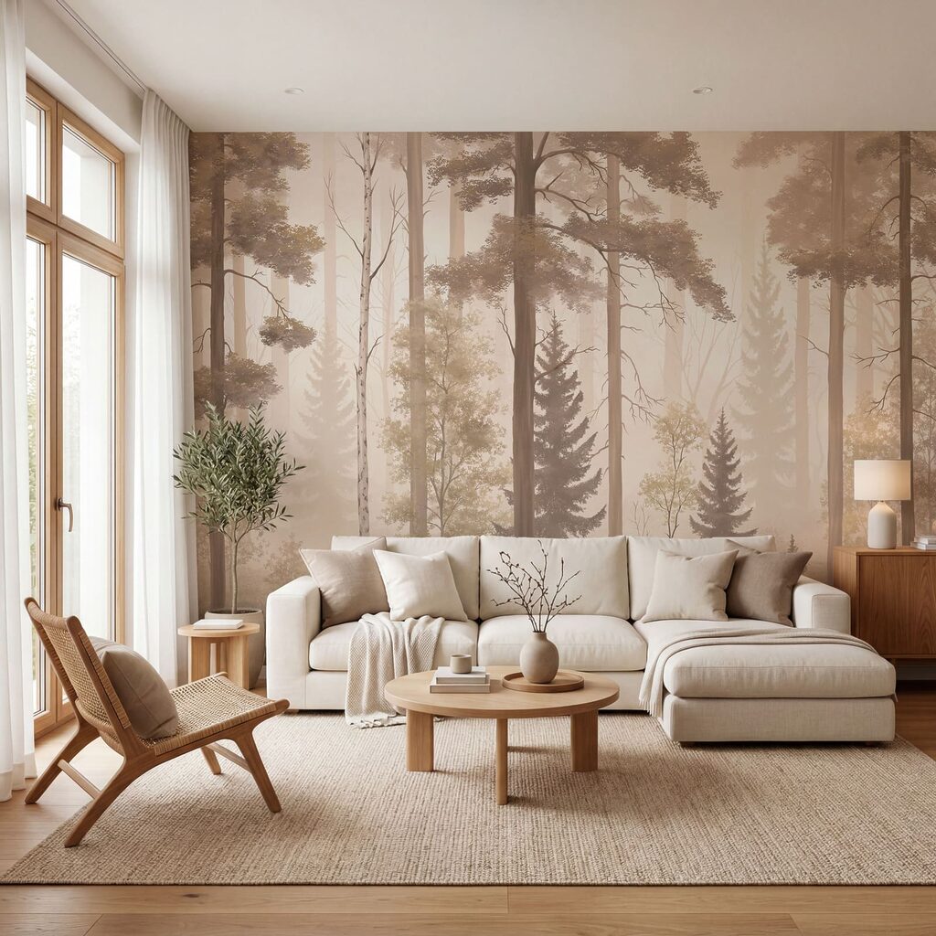 Hohe Stämme im Waldnebel — Interieur 1