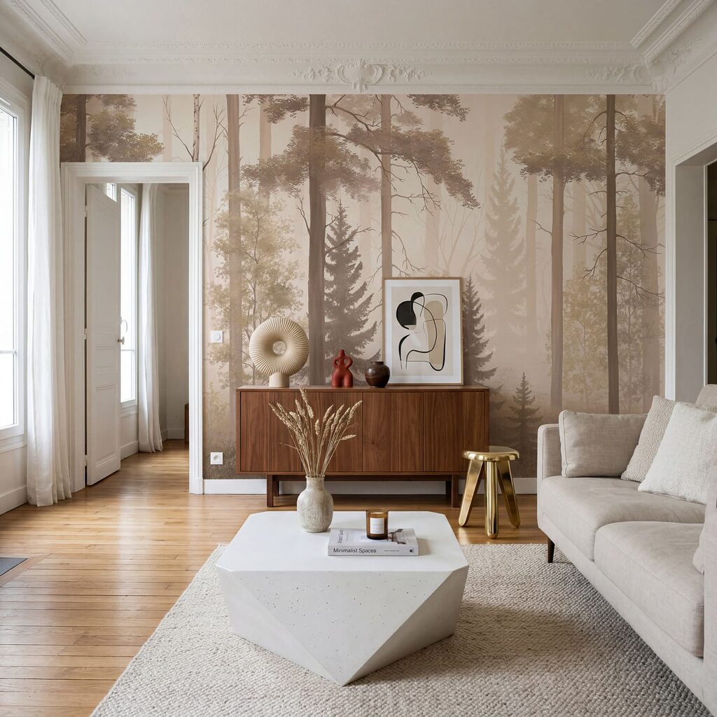 Hohe Stämme im Waldnebel — Interieur 3
