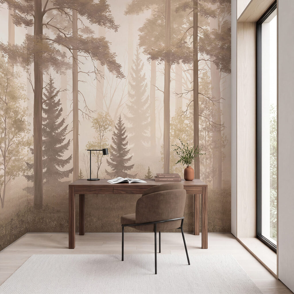 Hohe Stämme im Waldnebel — Interieur 4