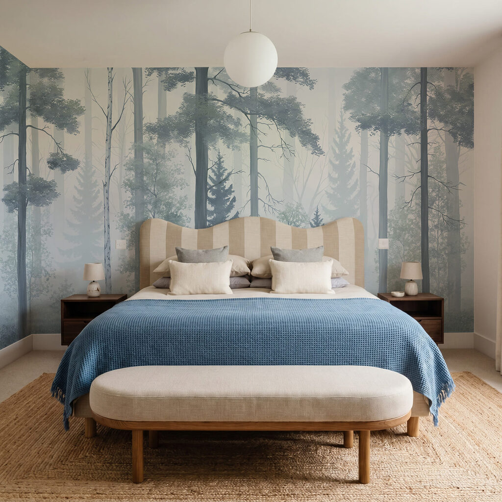 Hohe Stämme im Waldnebel — Interieur 2