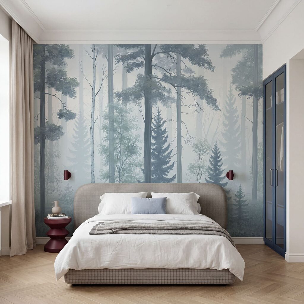 Hohe Stämme im Waldnebel — Interieur 3