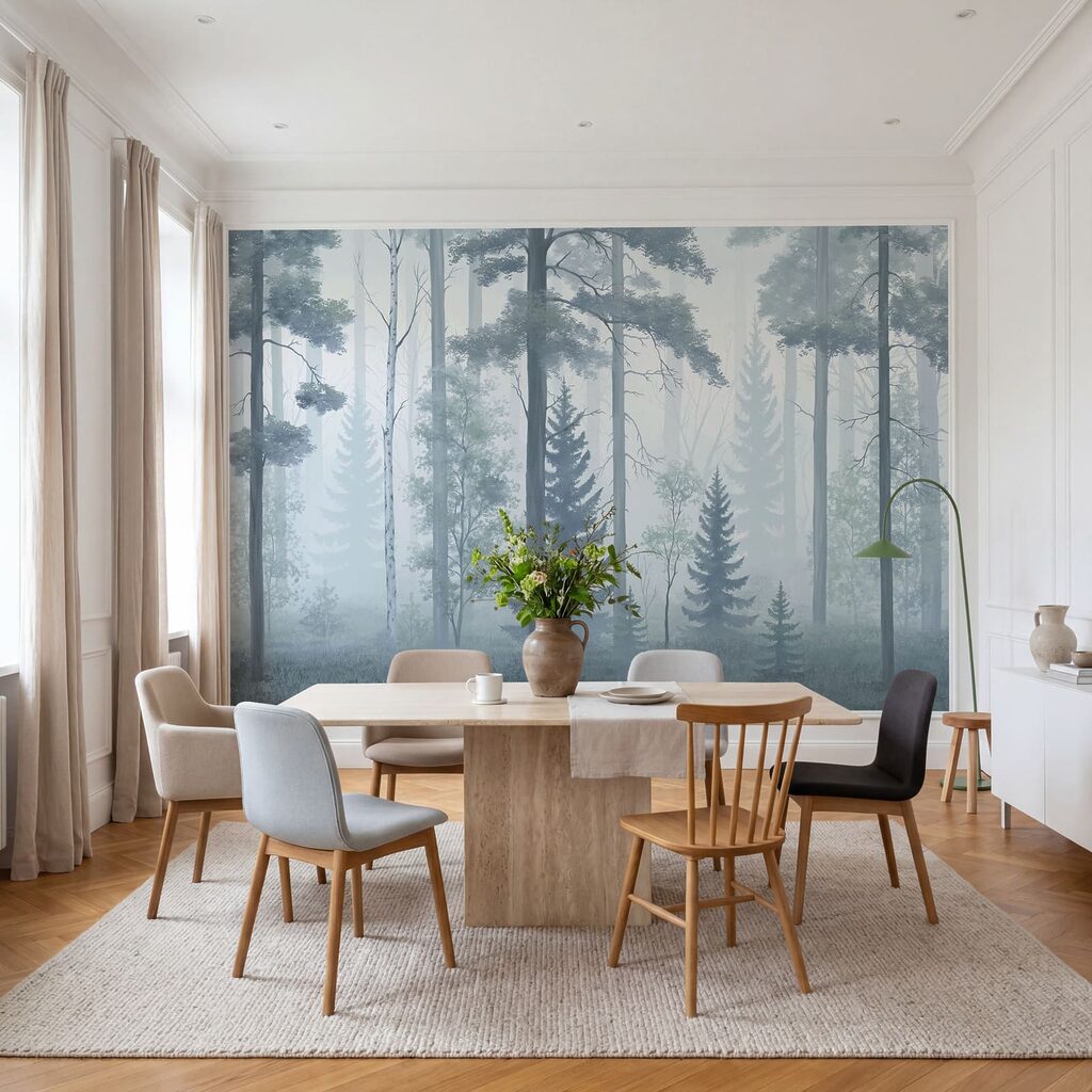 Hohe Stämme im Waldnebel — Interieur 4