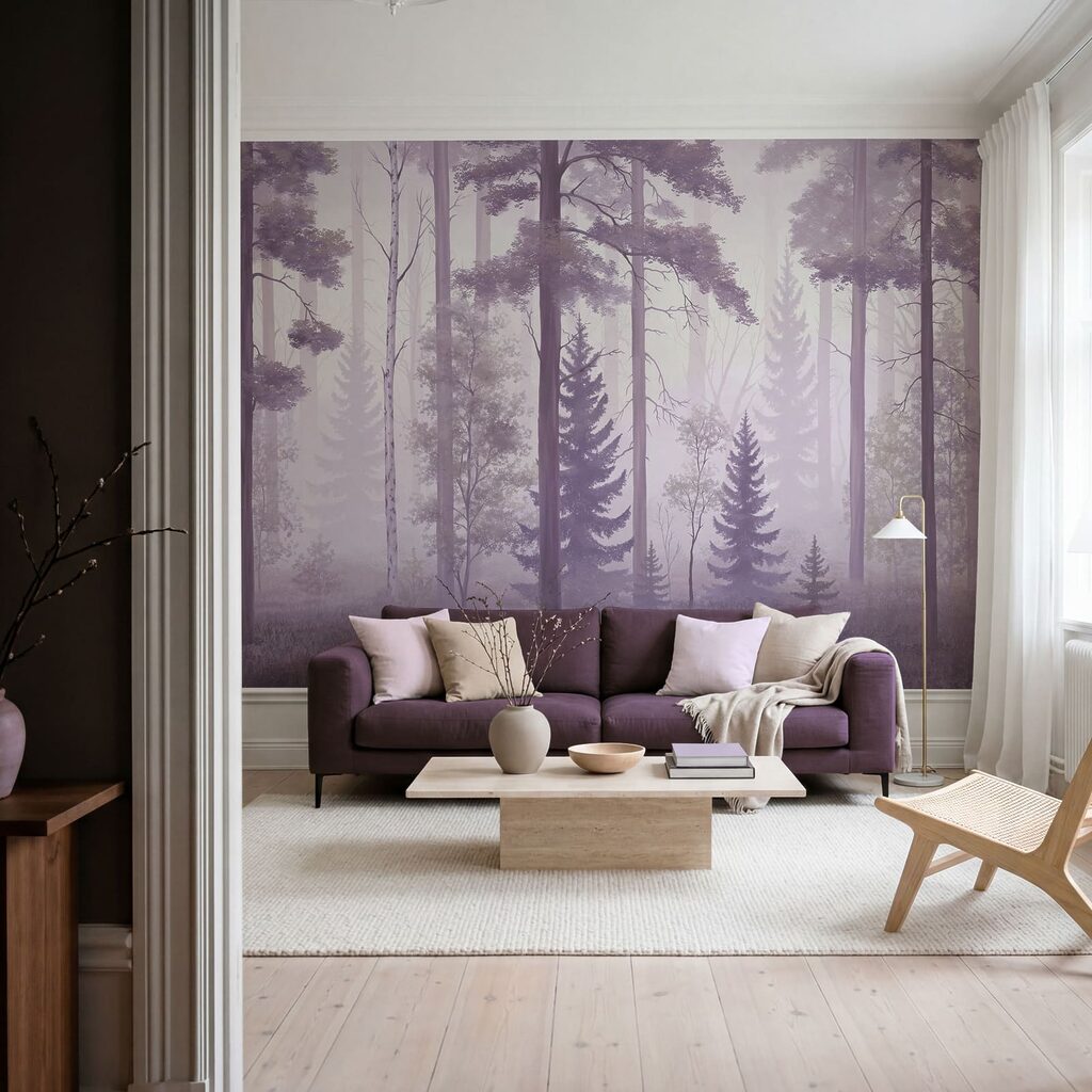 Hohe Stämme im Waldnebel — Interieur 2
