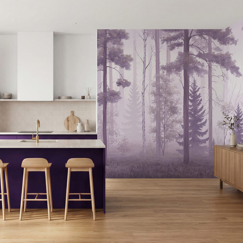 Hohe Stämme im Waldnebel — Interieur 3