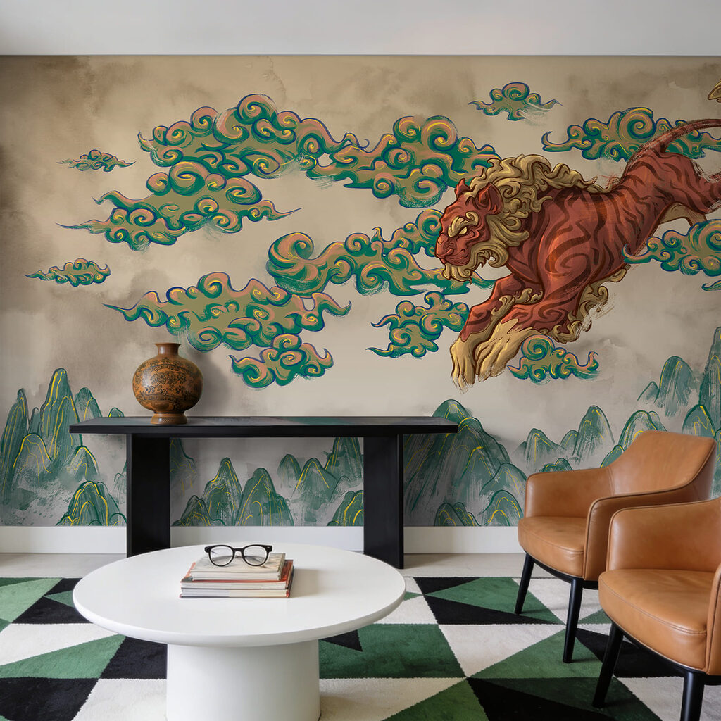 Tiger auf gemalten Wolken — Interieur 3