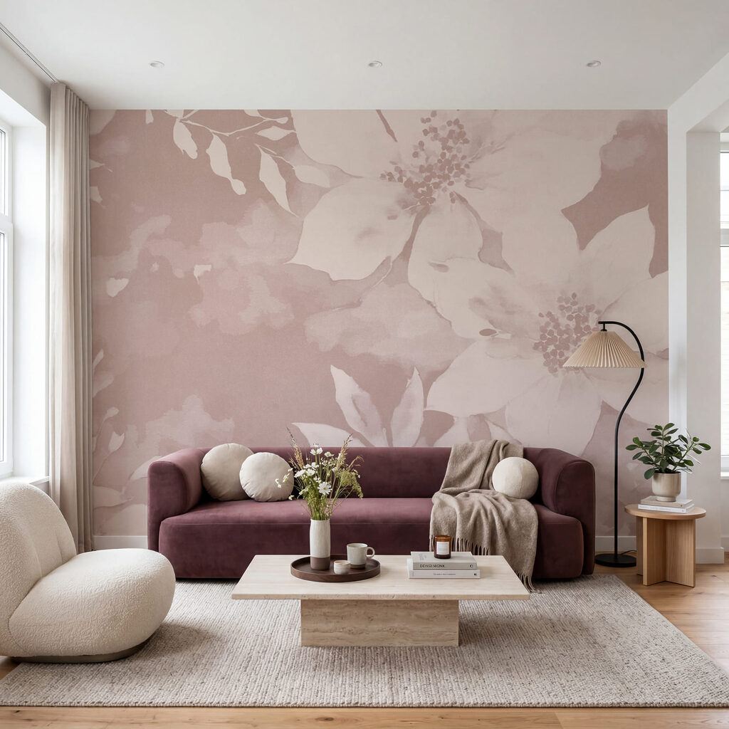 Blühender Garten in einem Interieur