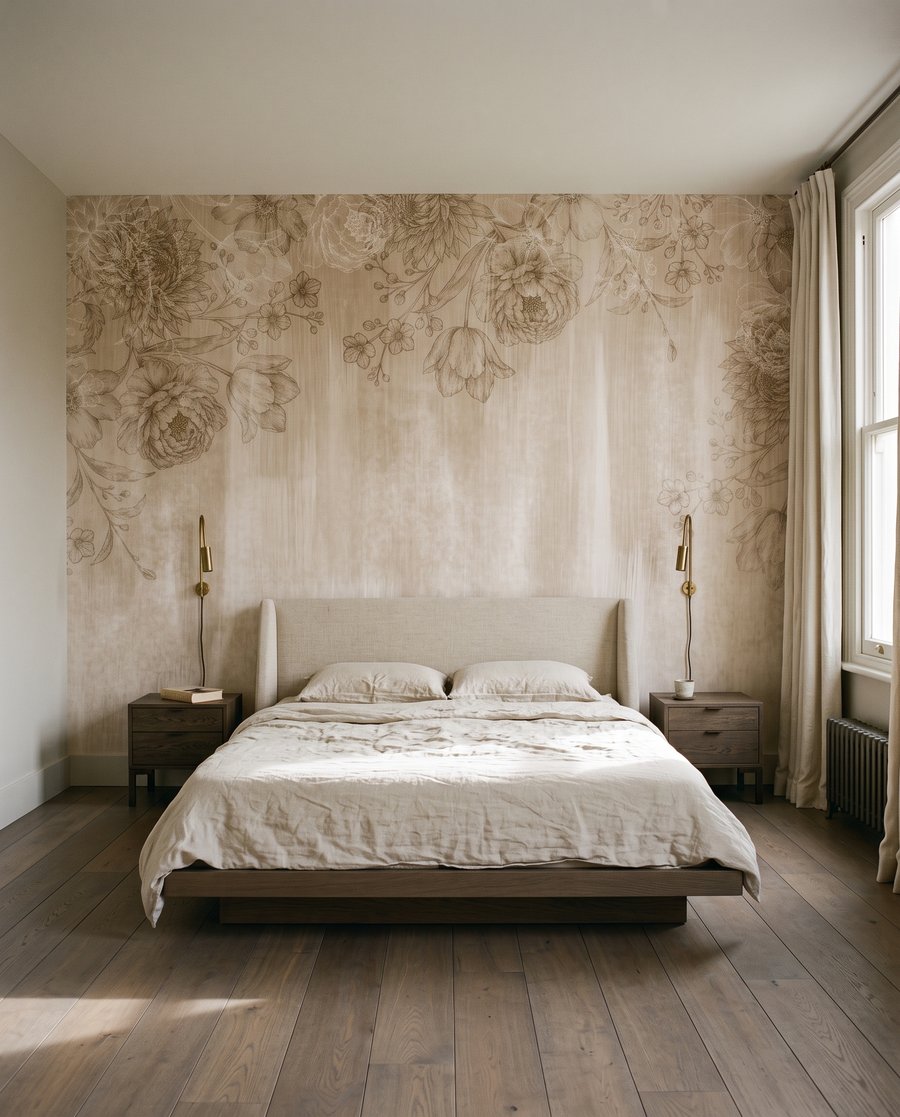 Zarte Blüten über Farbspuren — Interieur 2