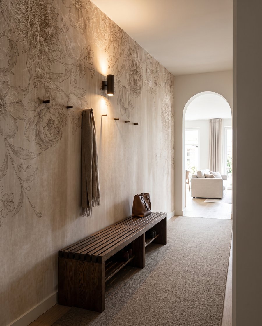 Zarte Blüten über Farbspuren — Interieur 4