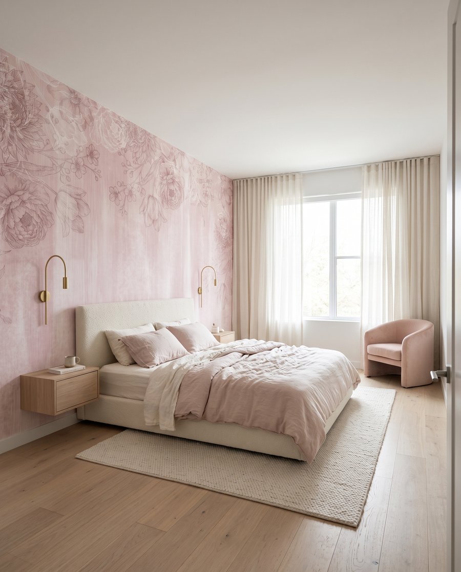 Zarte Blüten über Farbspuren — Interieur 3