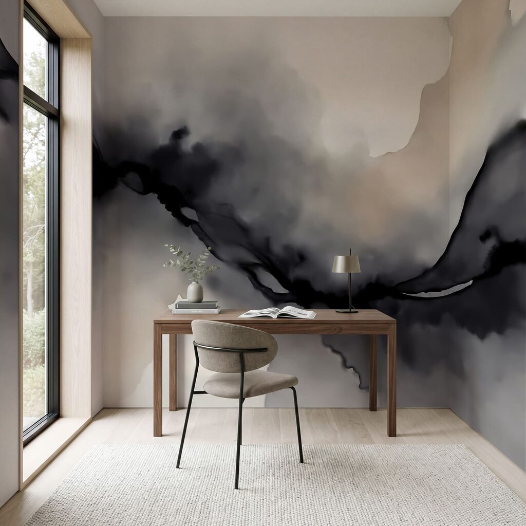 Dunkler Strom in Aquarell in einem Interieur