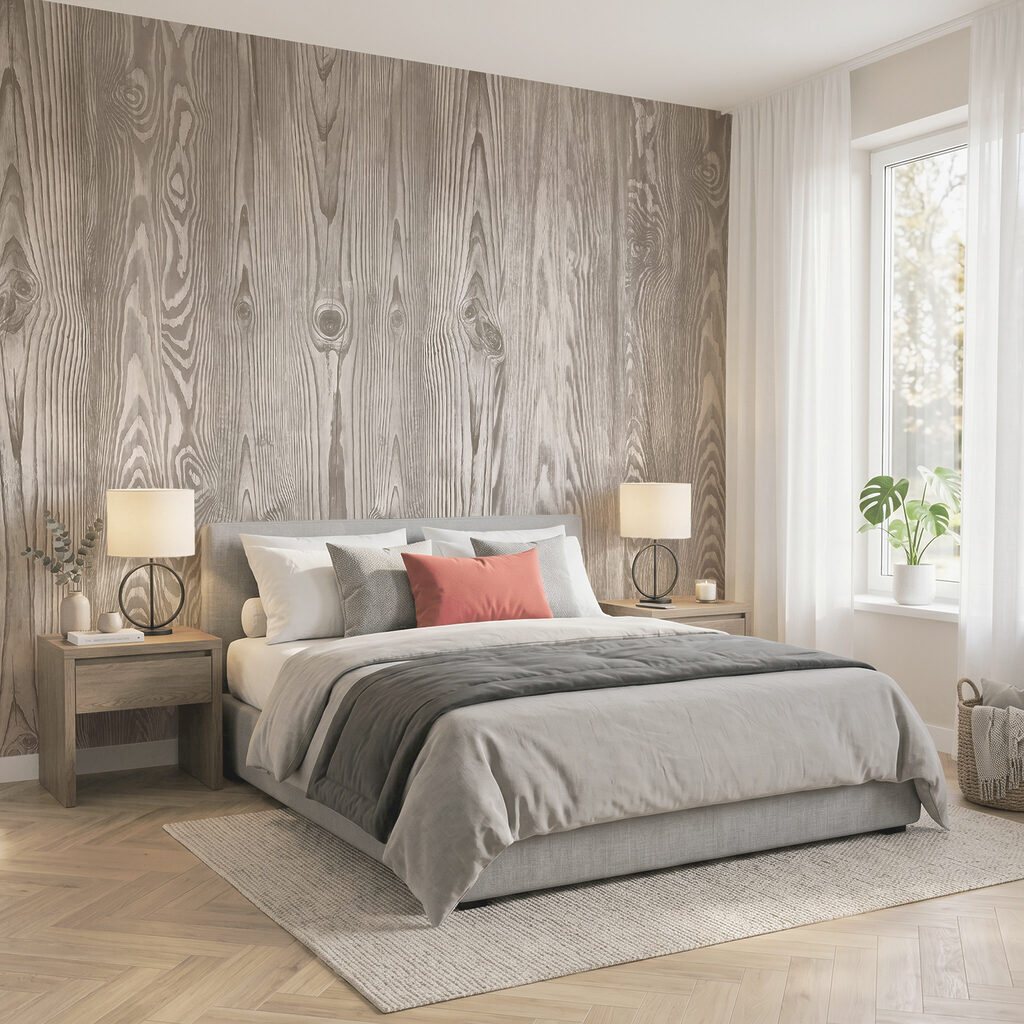 Helle Holzmaserung in einem Interieur