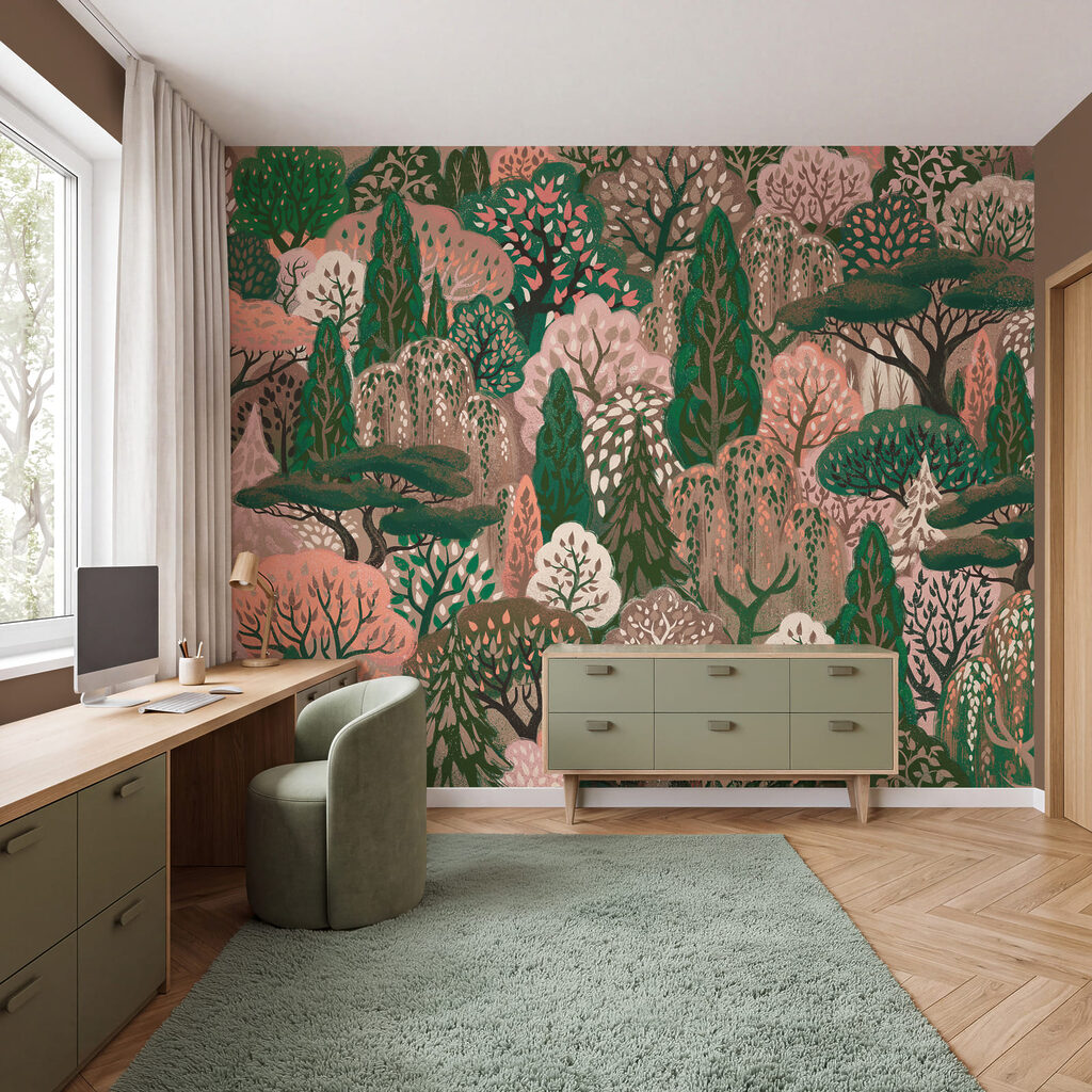 Hirsche zwischen zierlichen Bäumen — Interieur 2