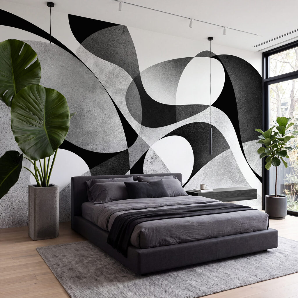 Ineinanderfließende Formen in einem Interieur