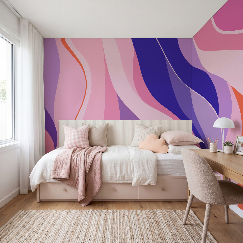 Aufsteigende Farbwellen in einem Interieur