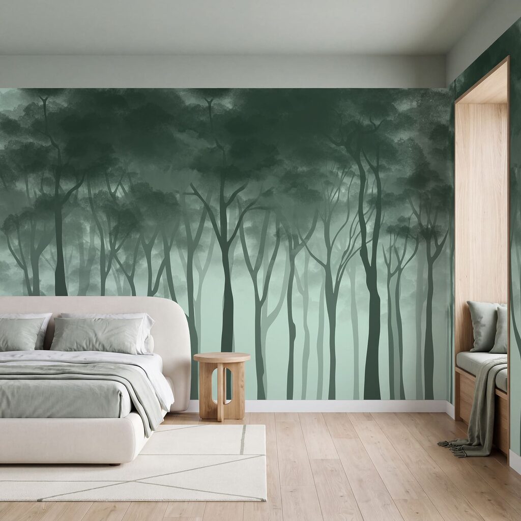 Zwischen den Stämmen in einem Interieur