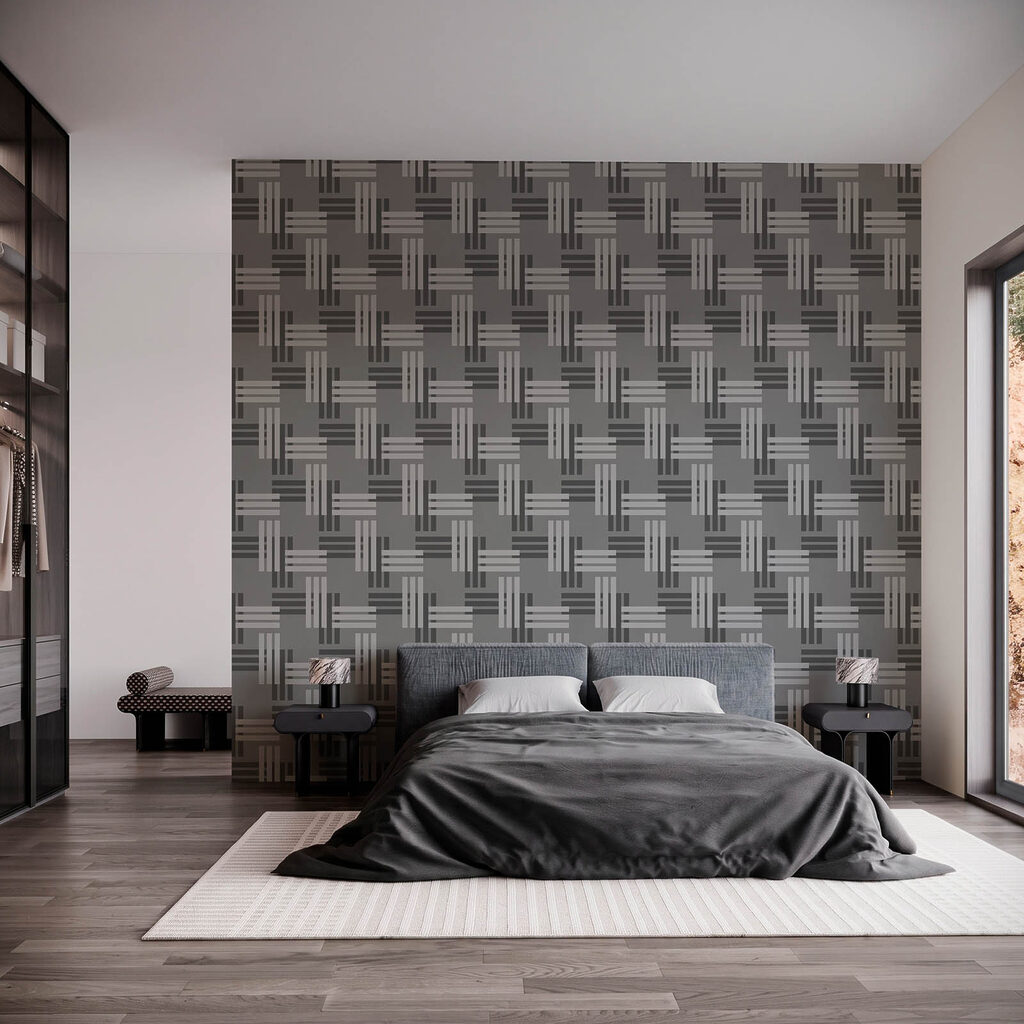 Geflochtenes Linienraster in einem Interieur
