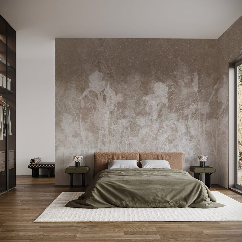 Spuren von Wildblumen in einem Interieur