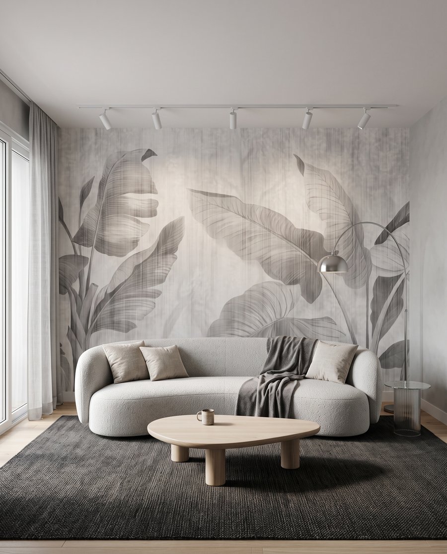 Blattschatten auf verwittertem Weiß — Interieur 3