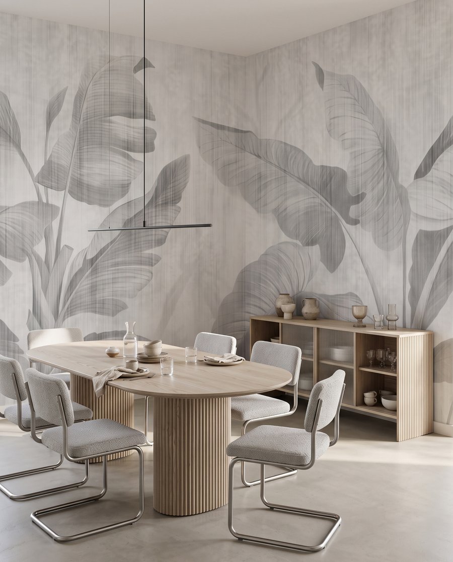 Blattschatten auf verwittertem Weiß — Interieur 1