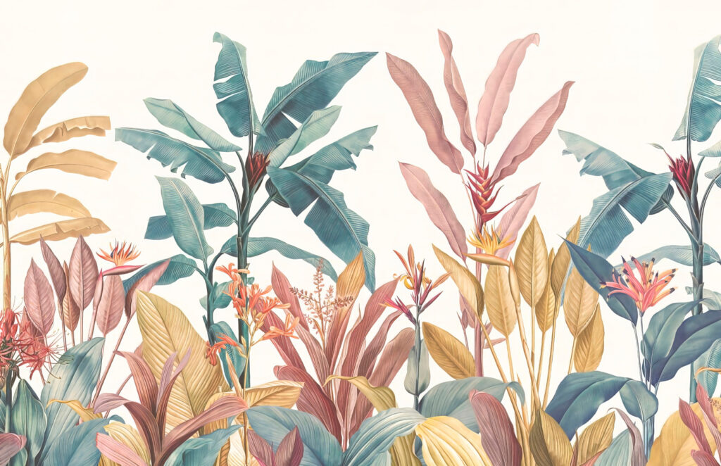 Buntes tropisches Laub — ganzes Design
