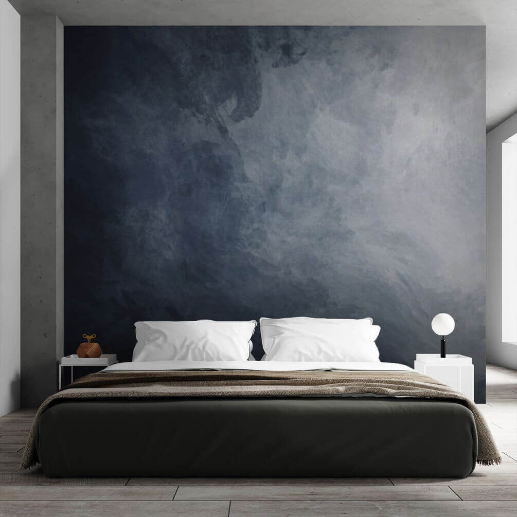 Blau verblasst zu Weiß in einem Interieur