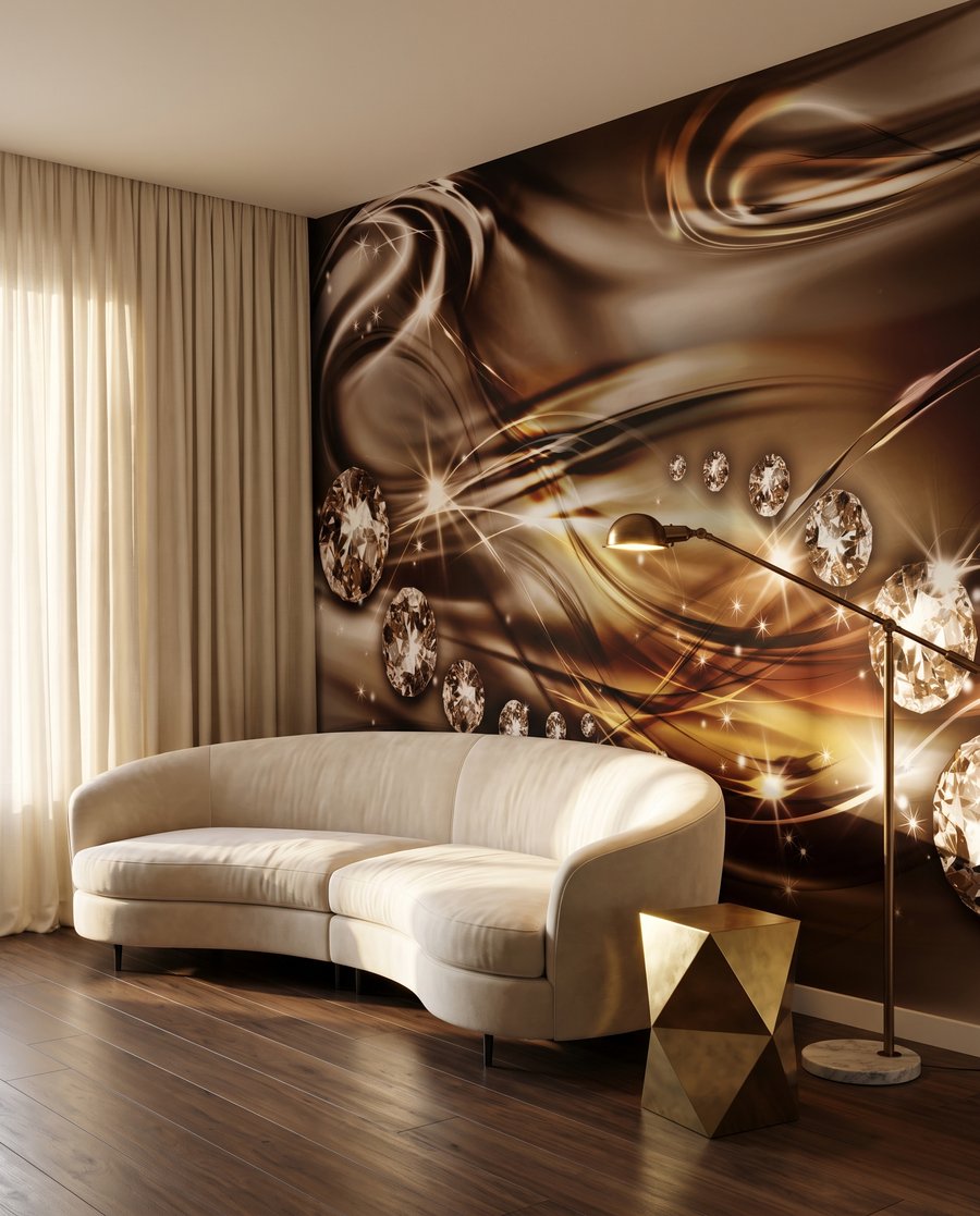 Glanz in braunen Wellen in einem Interieur