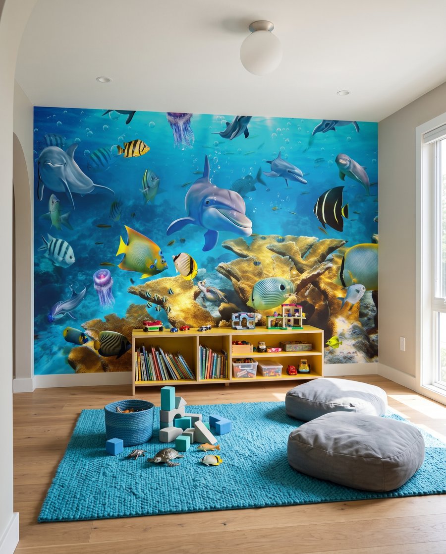 Ein Riff voller Farben in einem Interieur