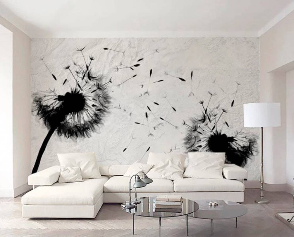 Silhouetten von Pusteblumen in einem Interieur