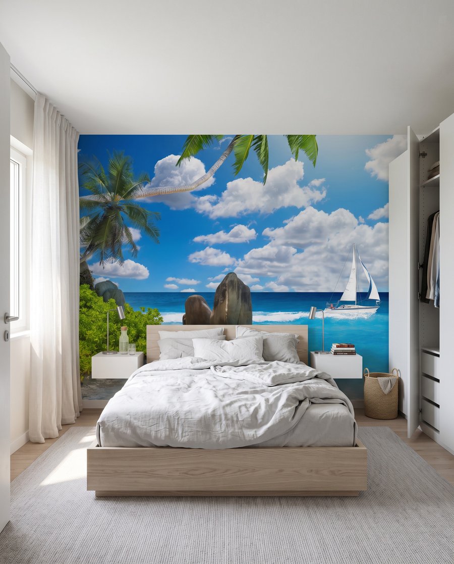 Steg ins tropische Blau in einem Interieur