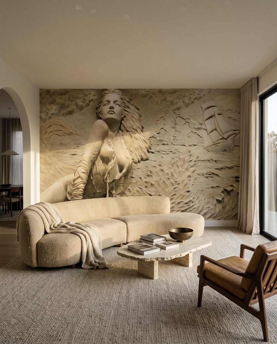 Frau zwischen Sandwellen — Interieur 2