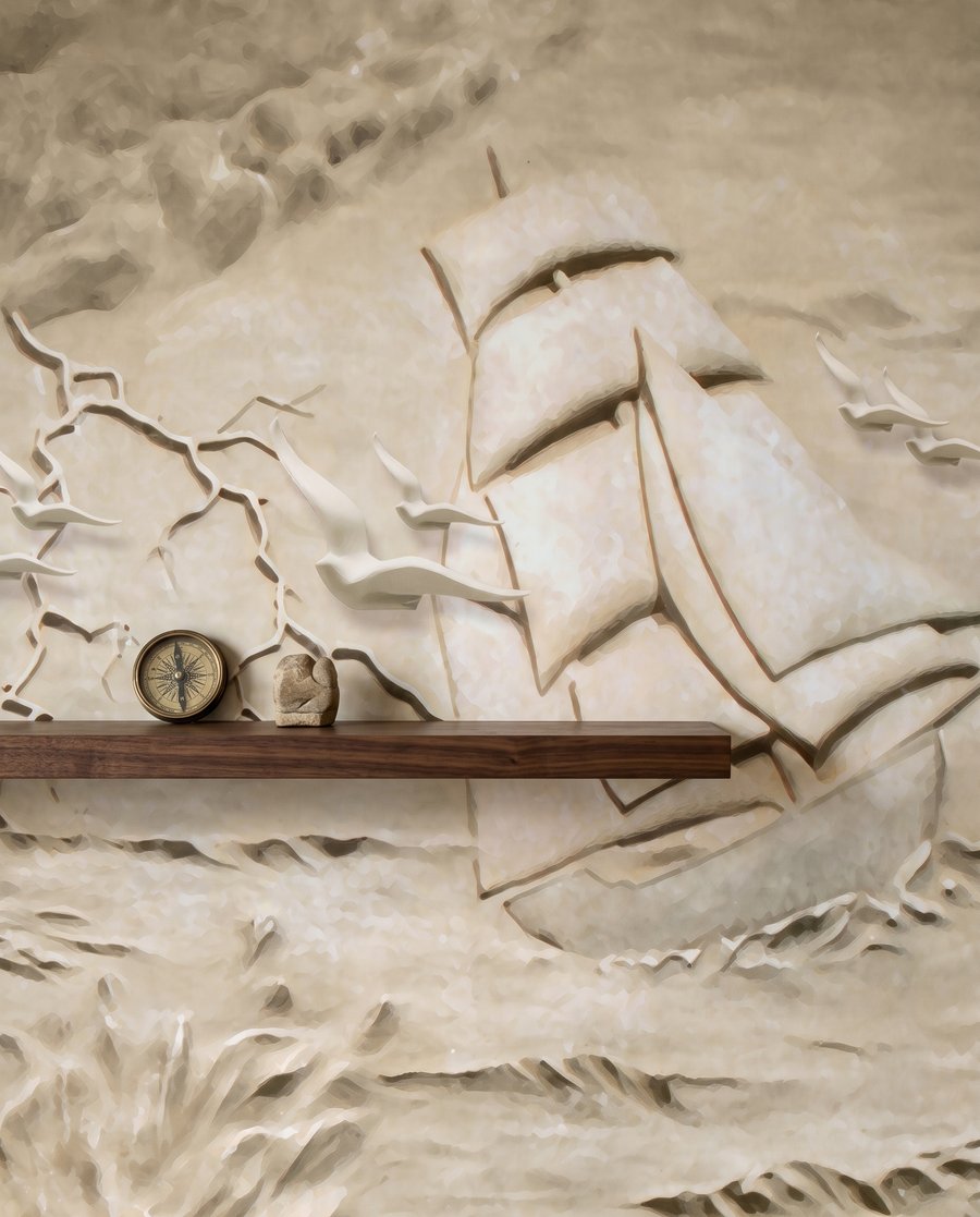 Frau zwischen Sandwellen — Interieur 3