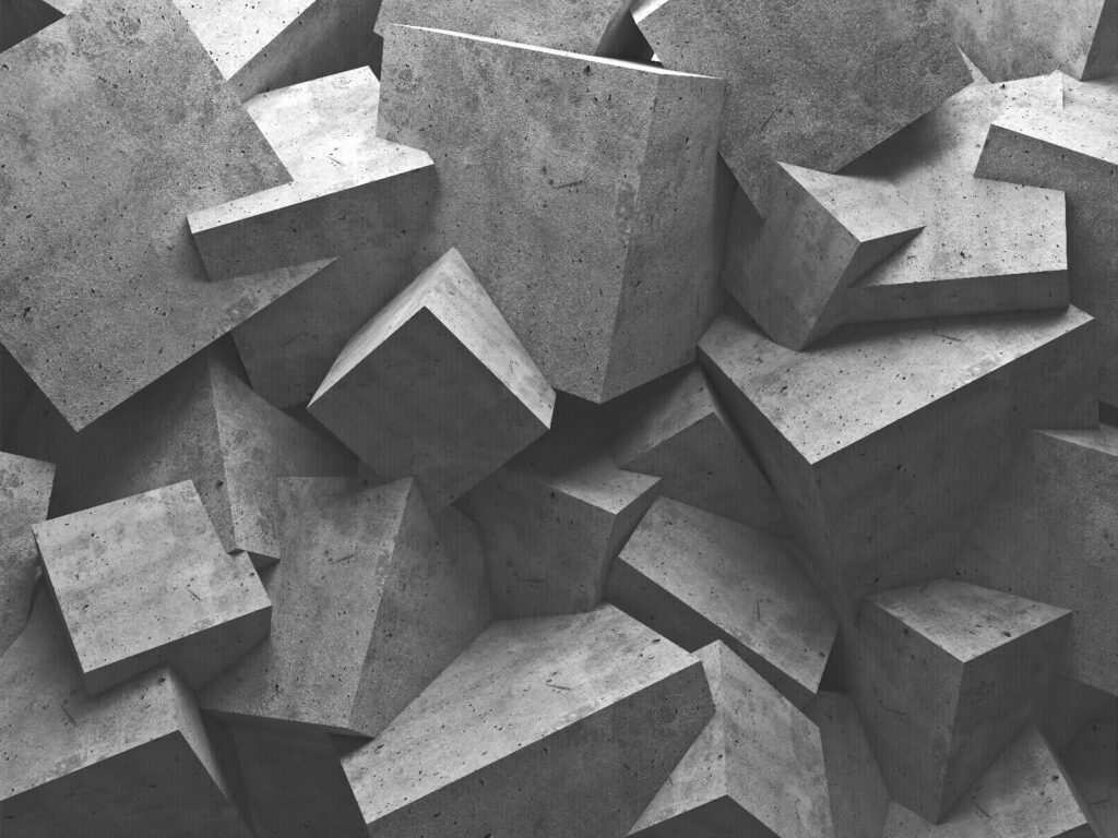 Gestapelte Betonblöcke — ganzes Design