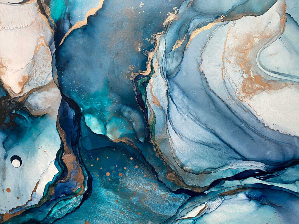 Azurblaue Schichten — ganzes Design