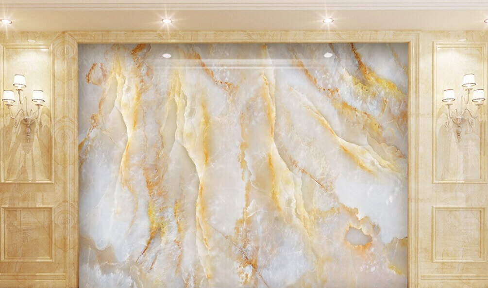 Goldene Adern in Weiß in einem Interieur