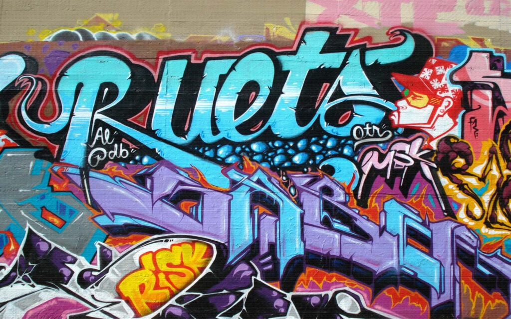 Bunte Graffitibuchstaben — ganzes Design