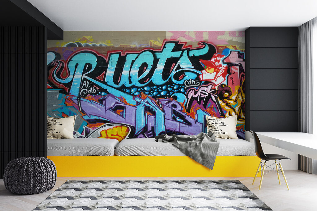 Bunte Graffitibuchstaben — Interieur 2
